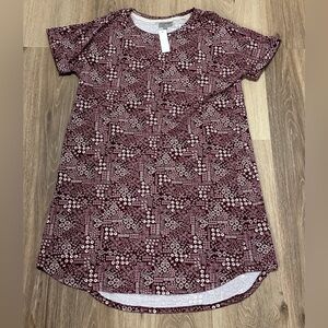 Wonderly Maroon Patterned Dress size Medium